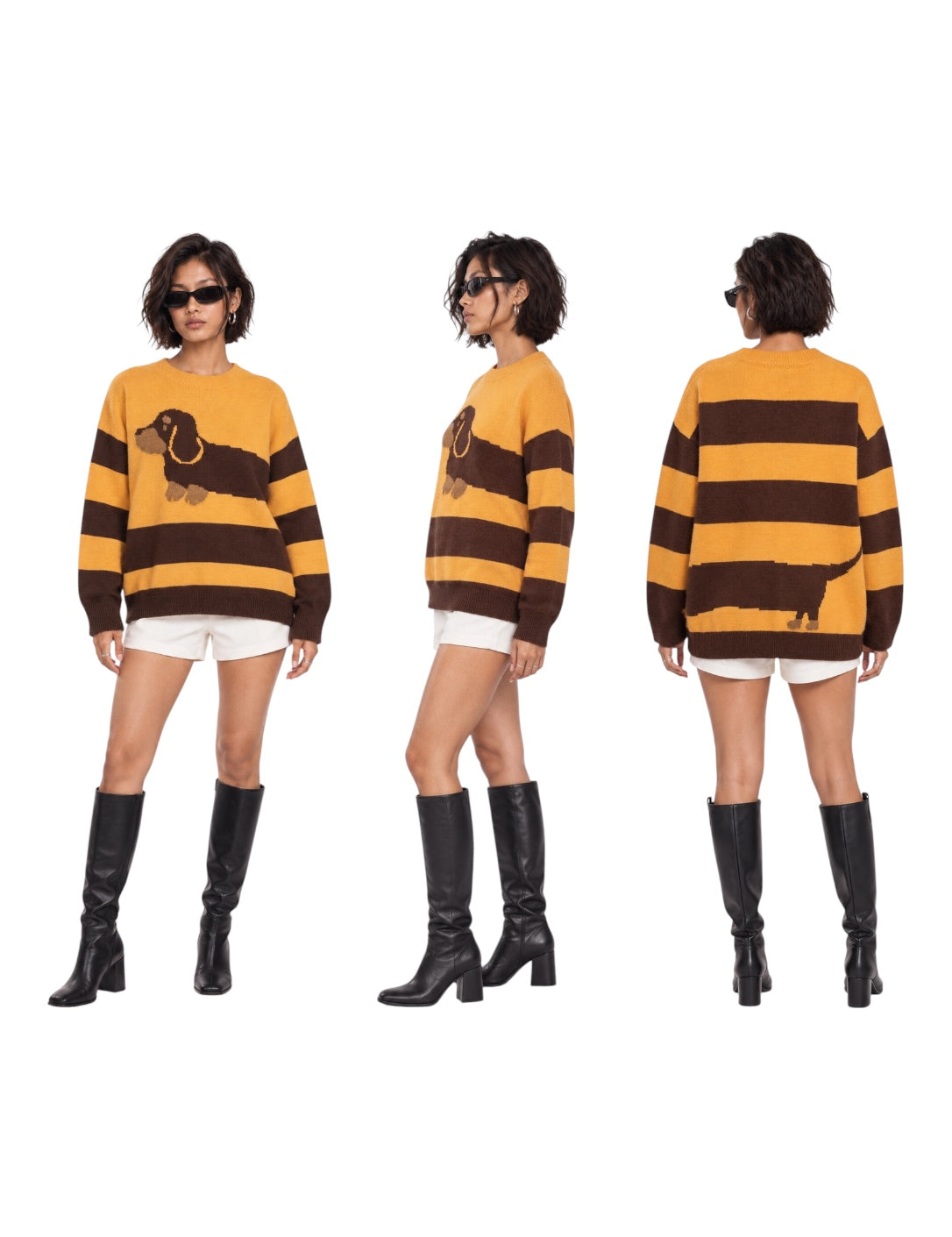Dachshund Stripe Crewneck Sweater
