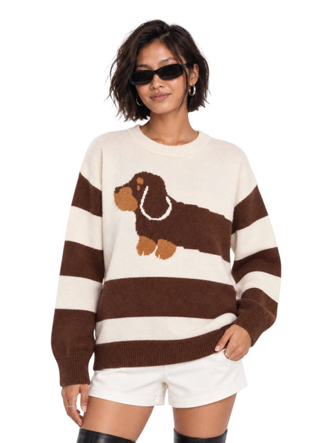 Dachshund Stripe Crewneck Sweater