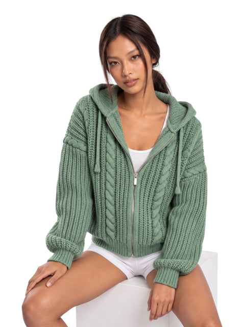 Chunky Knit Hooded Zipper - Cozy Limited Edition