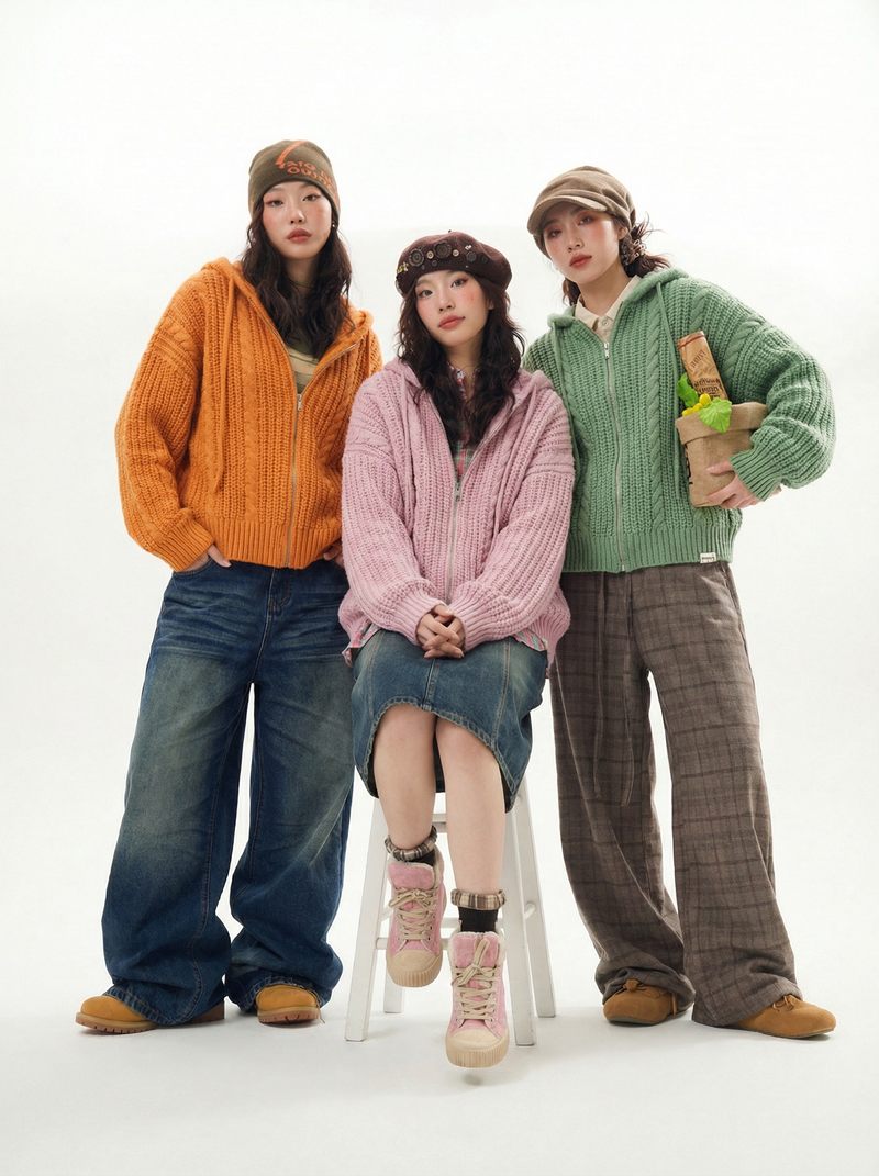 Chunky Knit Hooded Zipper - Cozy Limited Edition