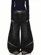 GKIKZ ABYSSAL CORDUROY SCULPT WIDE-LEG PANTS