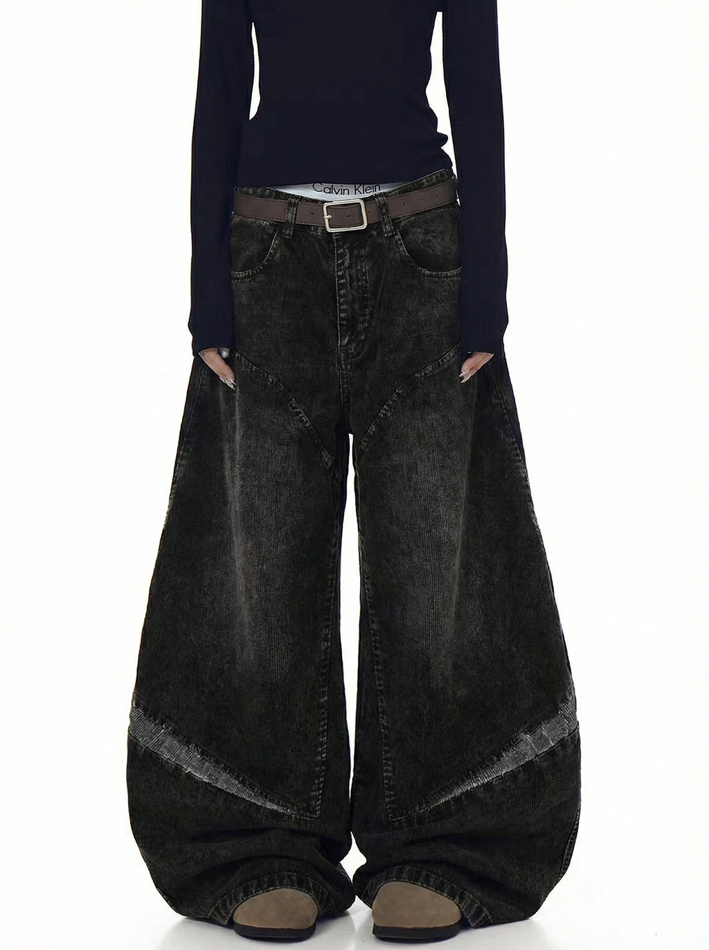 Abyssal corduroy sculpted wide-leg pants — women's streetwear