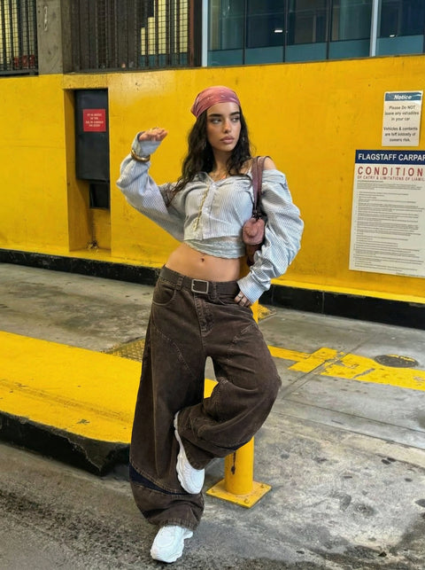 Abyssal Corduroy Sculpt Wide-Leg Pants