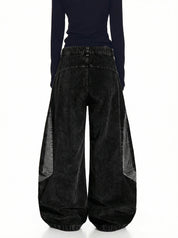 GKIKZ ABYSSAL CORDUROY SCULPT WIDE-LEG PANTS
