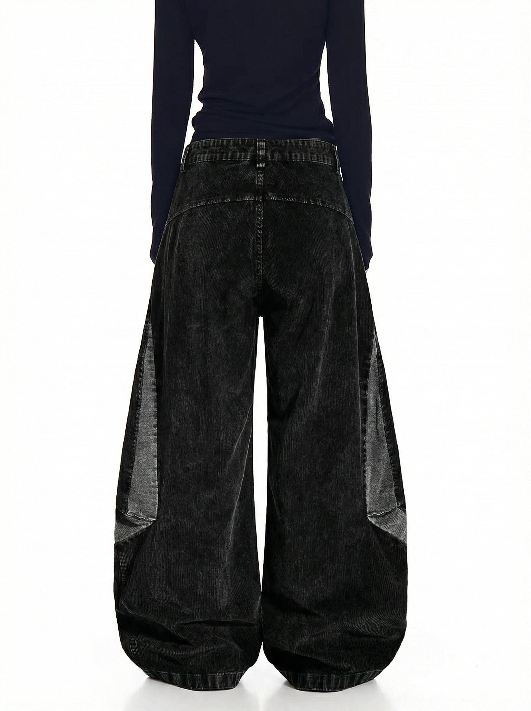 GKIKZ ABYSSAL CORDUROY SCULPT WIDE-LEG PANTS
