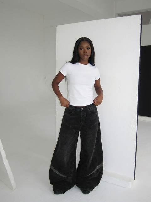 Abyssal Corduroy Sculpt Wide-Leg Pants