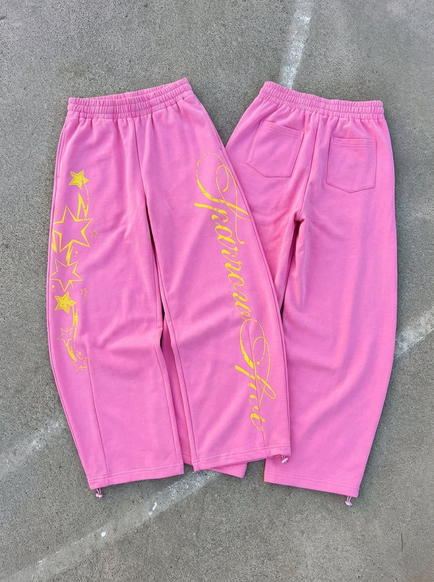 Bubble Pop Starburst Loose Wide-Leg Pant