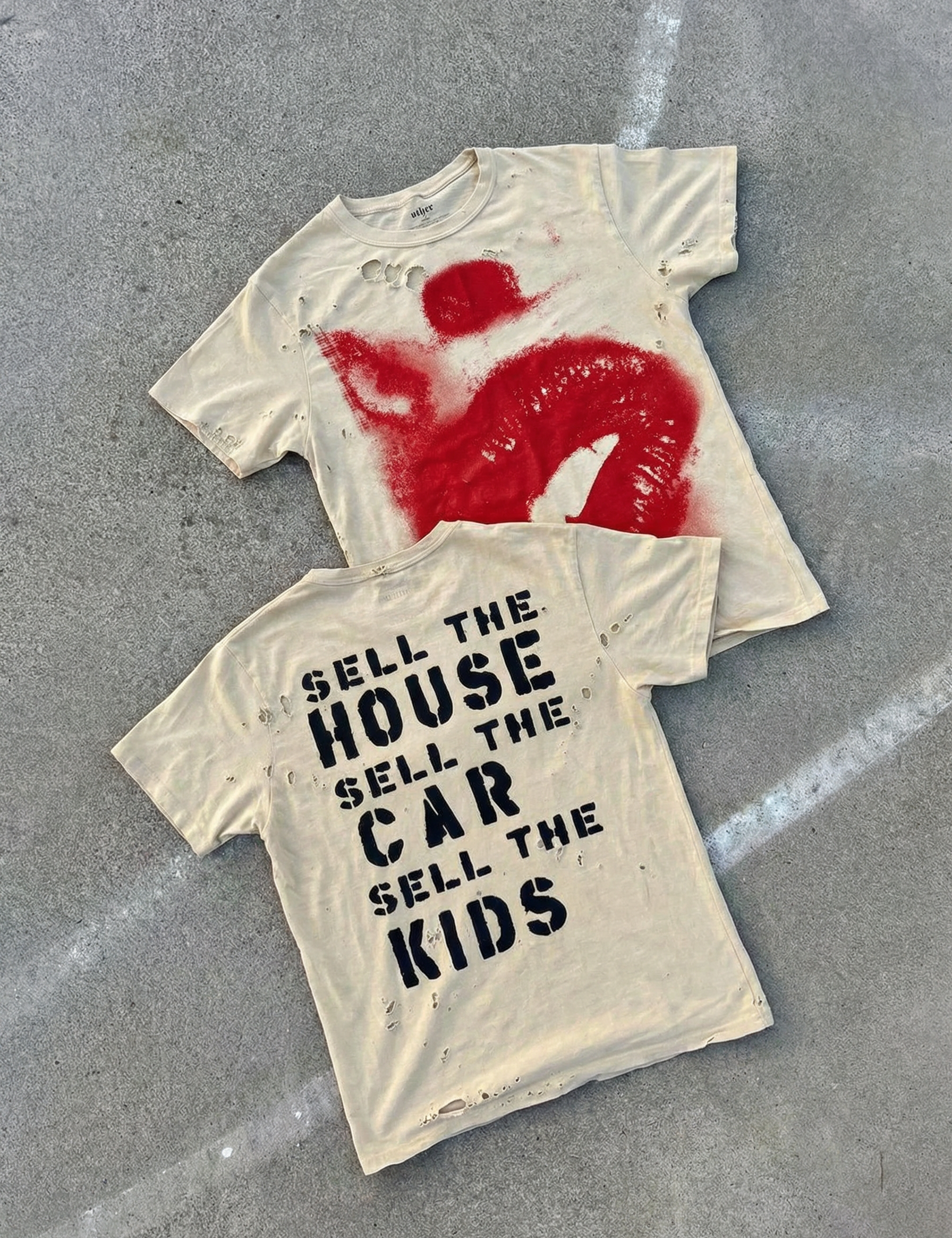 Sell It All distressed graphic cotton tee — women's streetwear
