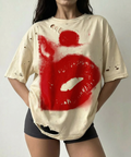 GKIKZ DISTRESSED LIP'S TEES