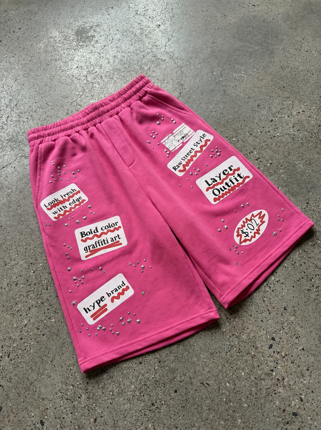 Rose-Red Cotton Short