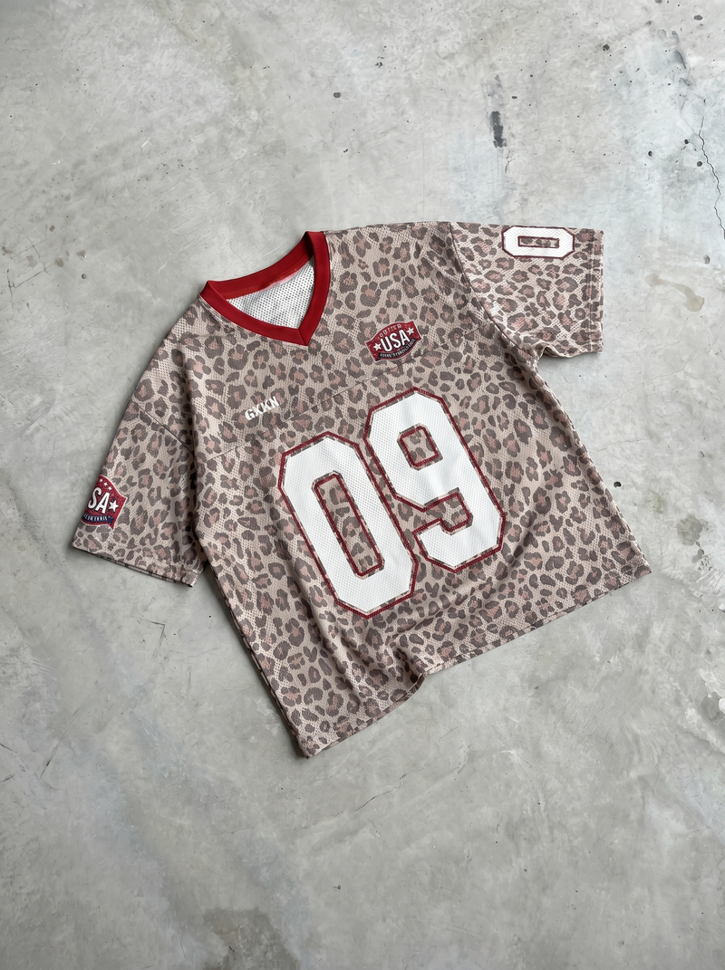 09 Leopard V-Neck Jersey