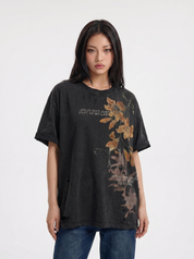 Jesus vintage washed distressed cotton tee — women's streetwear
