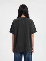 Jesus vintage washed distressed cotton tee — women's streetwear