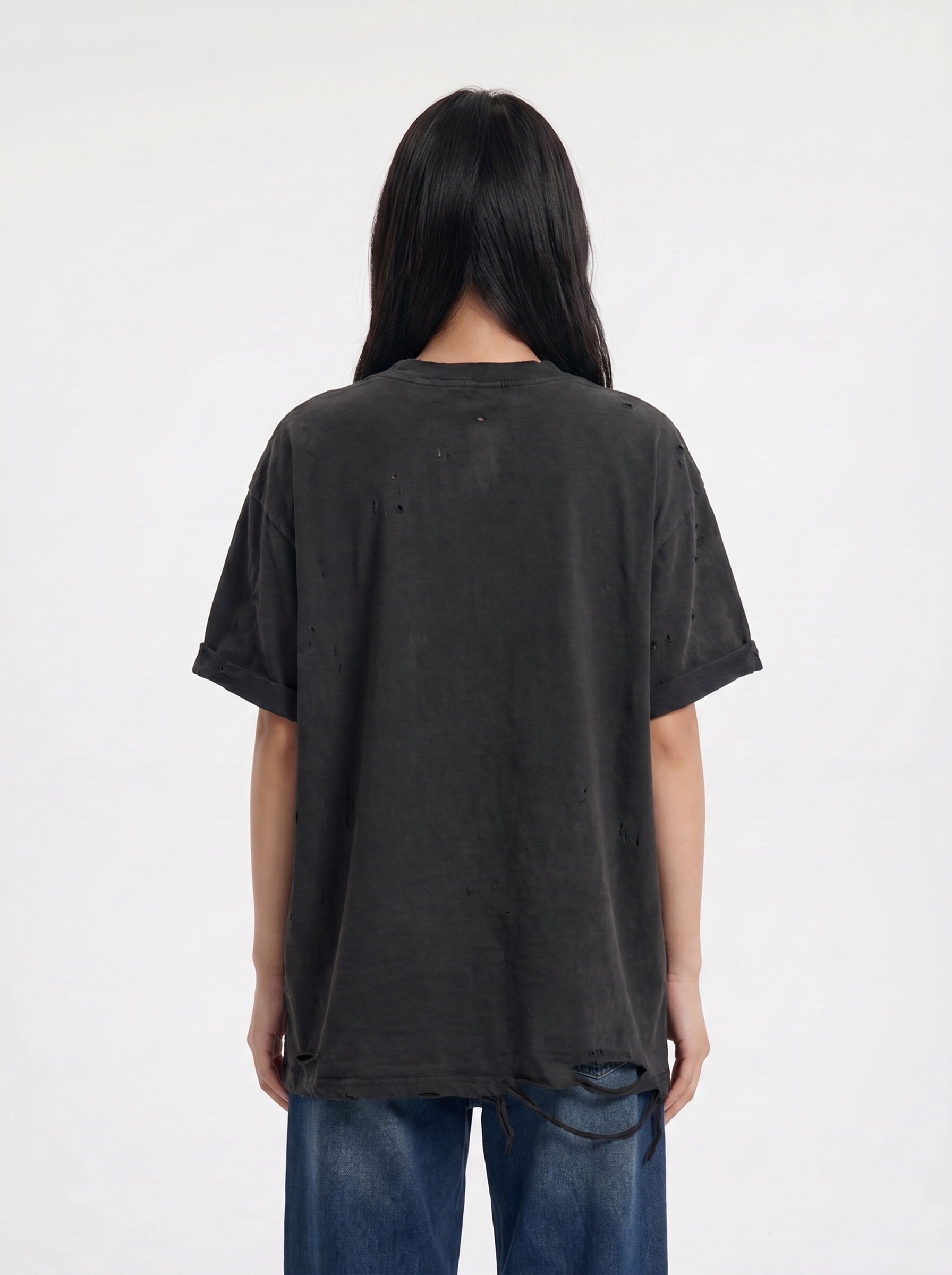 Jesus vintage washed distressed cotton tee — women's streetwear