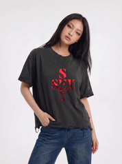 Un-Holy ombré washed cotton tee — women's streetwear