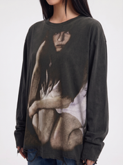 "Too Lonely" Washed Distressed Long-Sleeve Tees