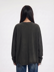 "Too Lonely" Washed Distressed Long-Sleeve Tees