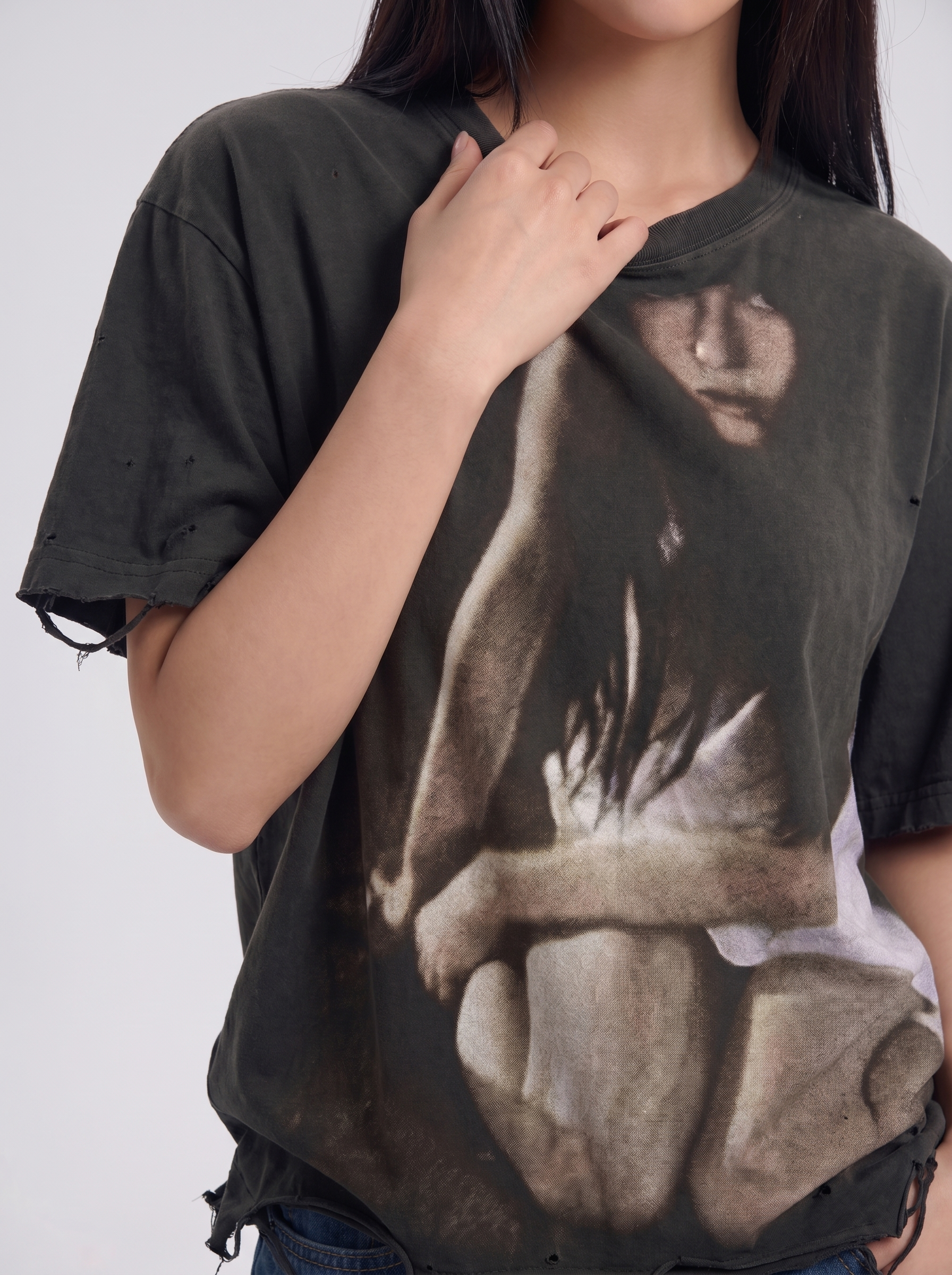"Too Lonely" Washed Distressed Short-Sleeve Tees