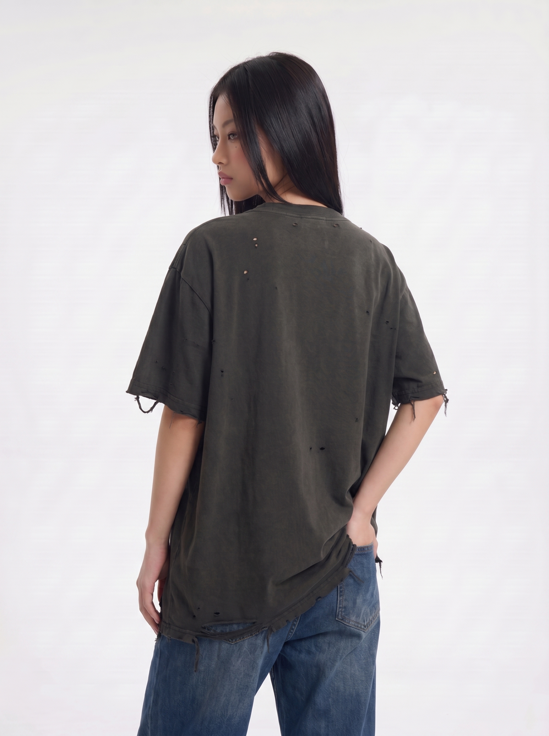 "Too Lonely" Washed Distressed Short-Sleeve Tees