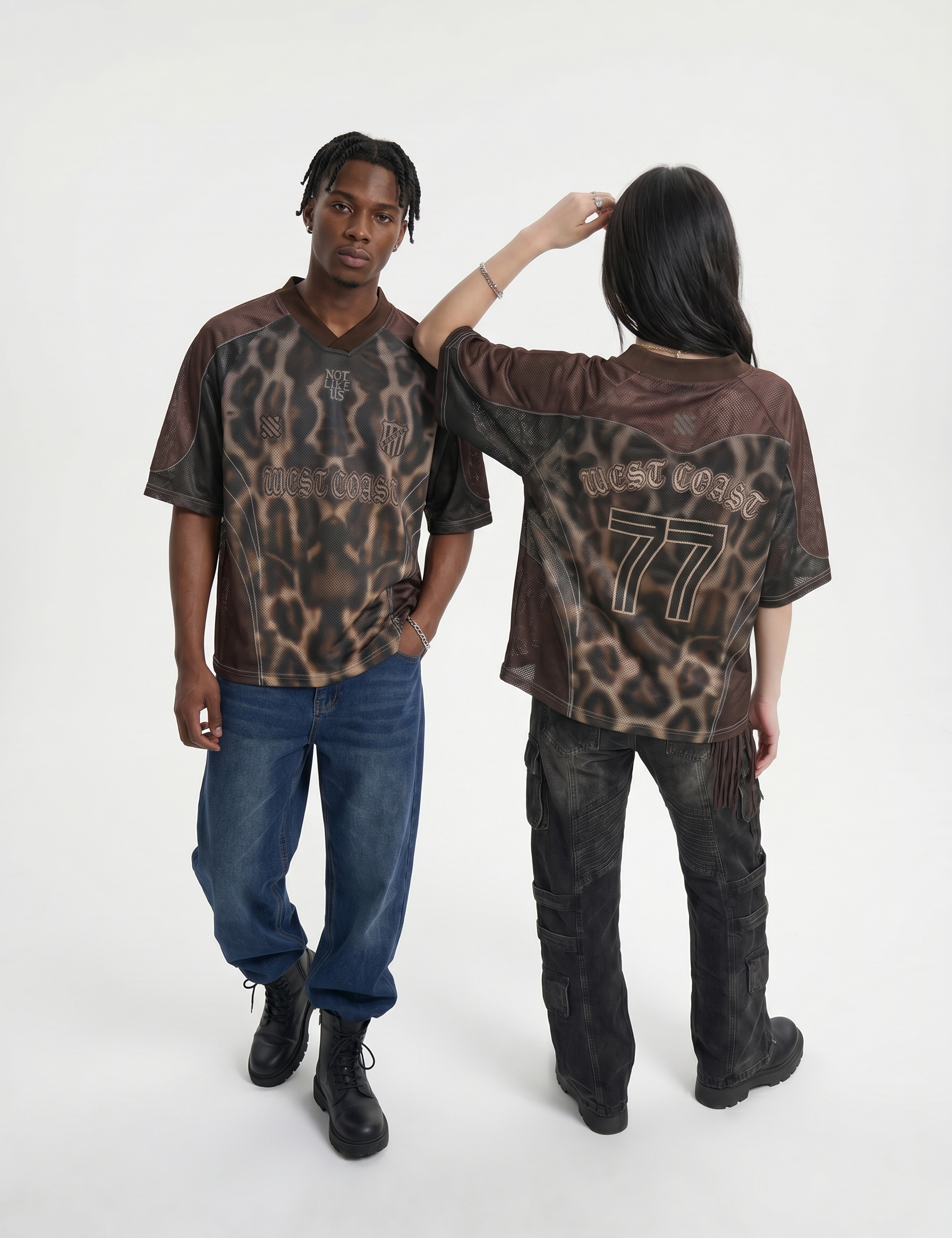 Not Like Us 77 print street-style jersey