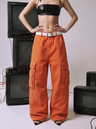 Deconstructed Orange Multi-Pocket Utility Pant