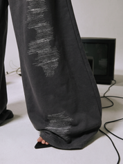 "Never Trust" Wide-Leg Pant