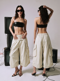 Ornate Round Filigree Wide-leg Capri