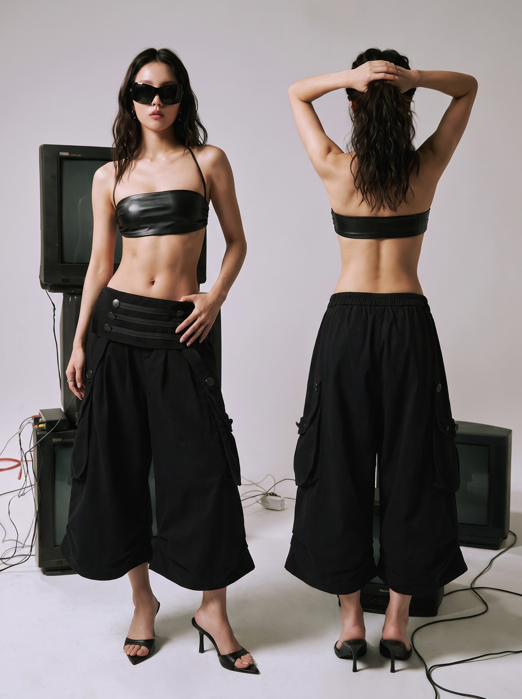 Ornate Round Filigree Wide-leg Capri