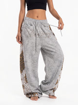 Leopard Patchwork Rivet Sweatpant