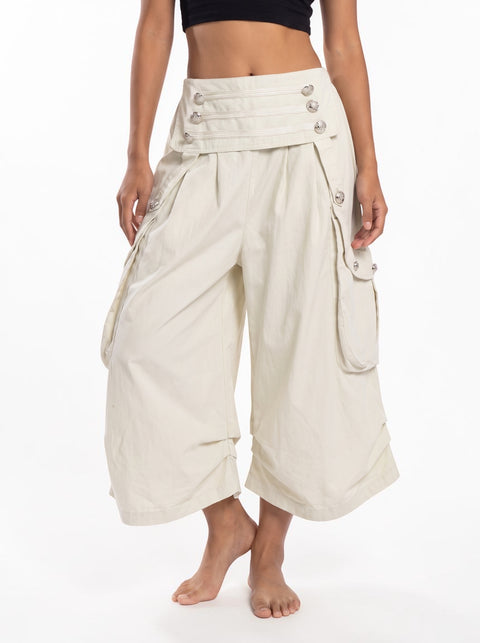 Ornate Round Filigree Wide-leg Capri