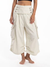 Ornate Round Filigree Wide-leg Capri
