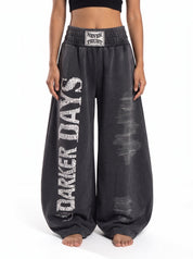 "Never Trust" Wide-Leg Pant
