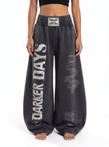 "Never Trust" Wide-Leg Pant