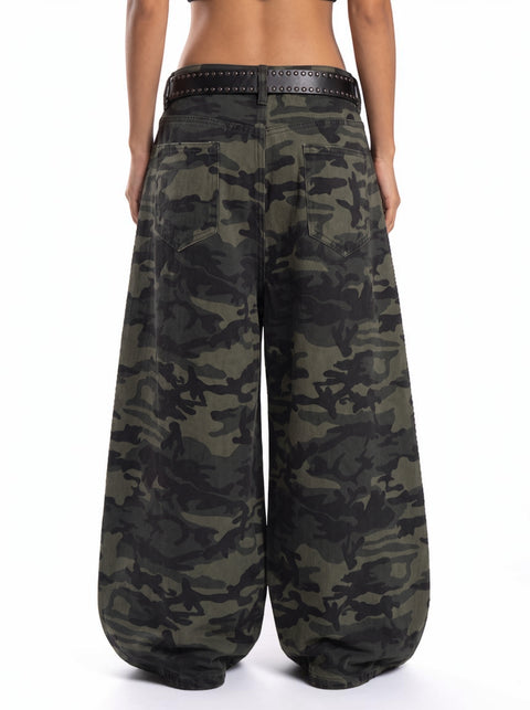 Rhinestone Camo Utility Cargo Pant