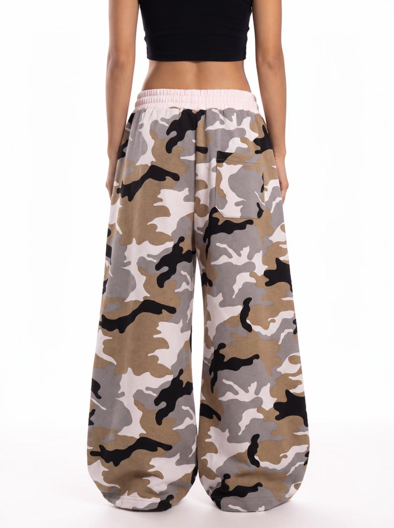 Pinkish Camo-Color Wide Leg Pant