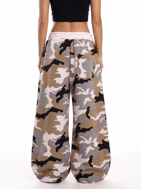 Pinkish Camo-Color Wide Leg Pant