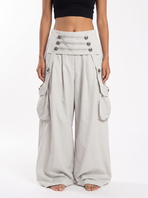 Ornate Round Filigree Wide-leg Pants