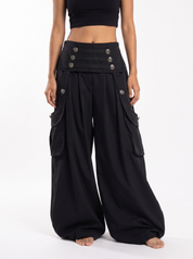 Ornate Round Filigree Wide-leg Pants