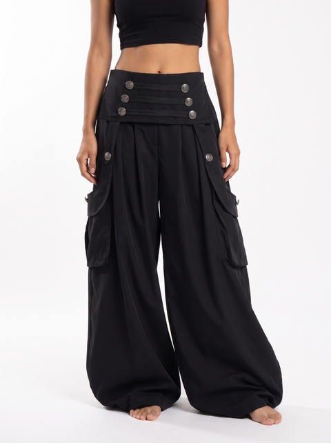 Ornate Round Filigree Wide-leg Pants
