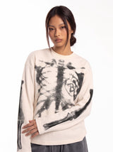 Skeleton Cotton Waffle Sweatshirt