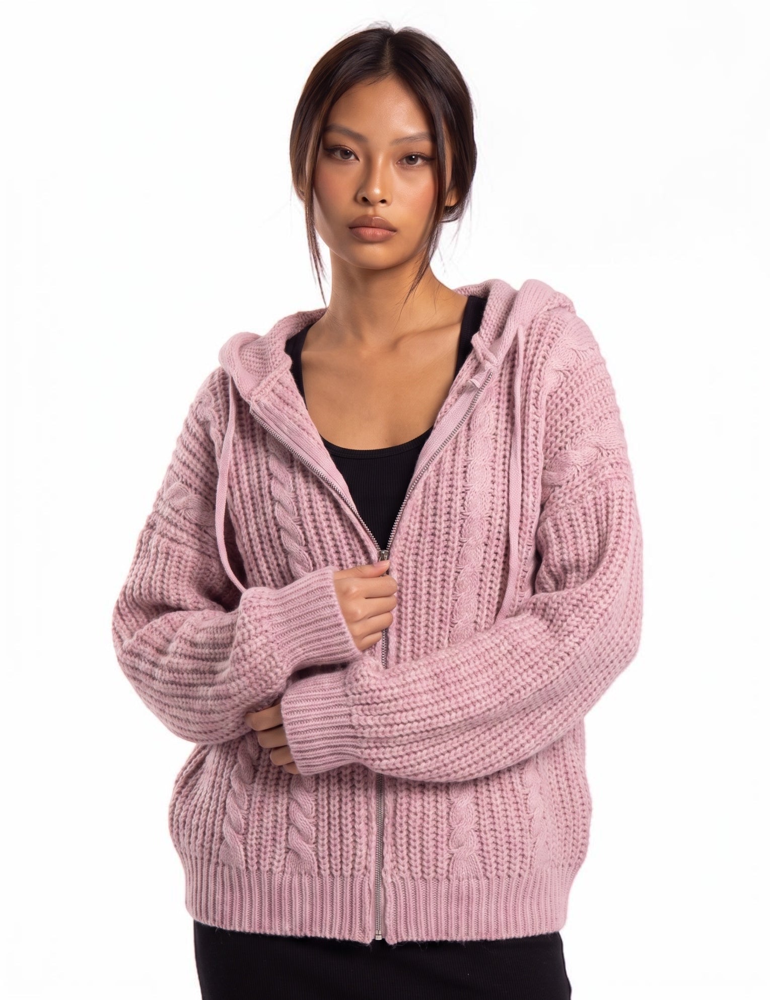 Chunky Knit Hooded Zipper - Cozy Limited Edition