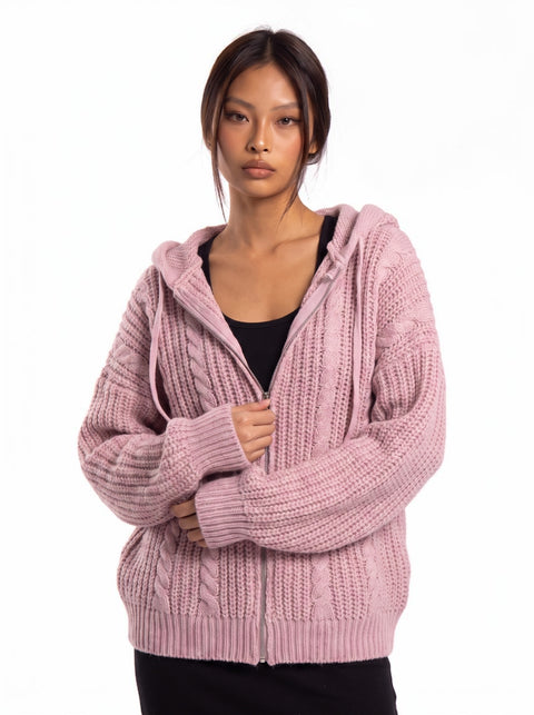 Chunky Knit Hooded Zipper - Cozy Limited Edition