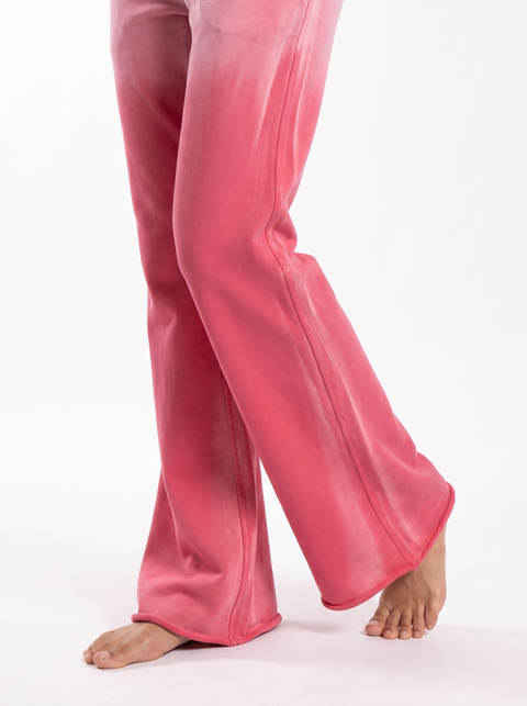 Flared-Hem Drawstring Cotton Trouser