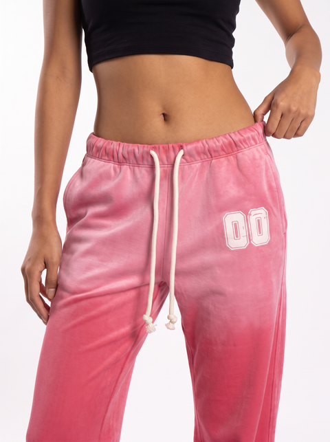 Flared-Hem Drawstring Cotton Trouser