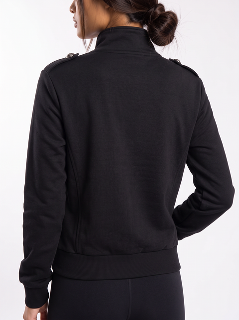 Ornate Round Filigree Zip-Up Jacket - Black