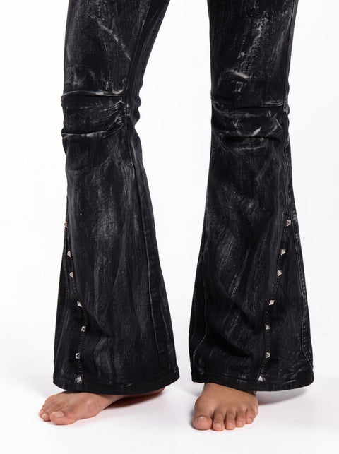 Aftershock Ink-Splatter Flare Jeans