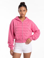 Regalia Military-Trim Cropped Hoodie
