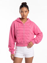 Regalia Military-Trim Cropped Hoodie