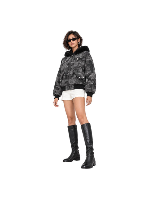 Rose Camo Plush-Hood Utility Jacket