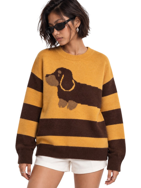 Dachshund Stripe Crewneck Sweater